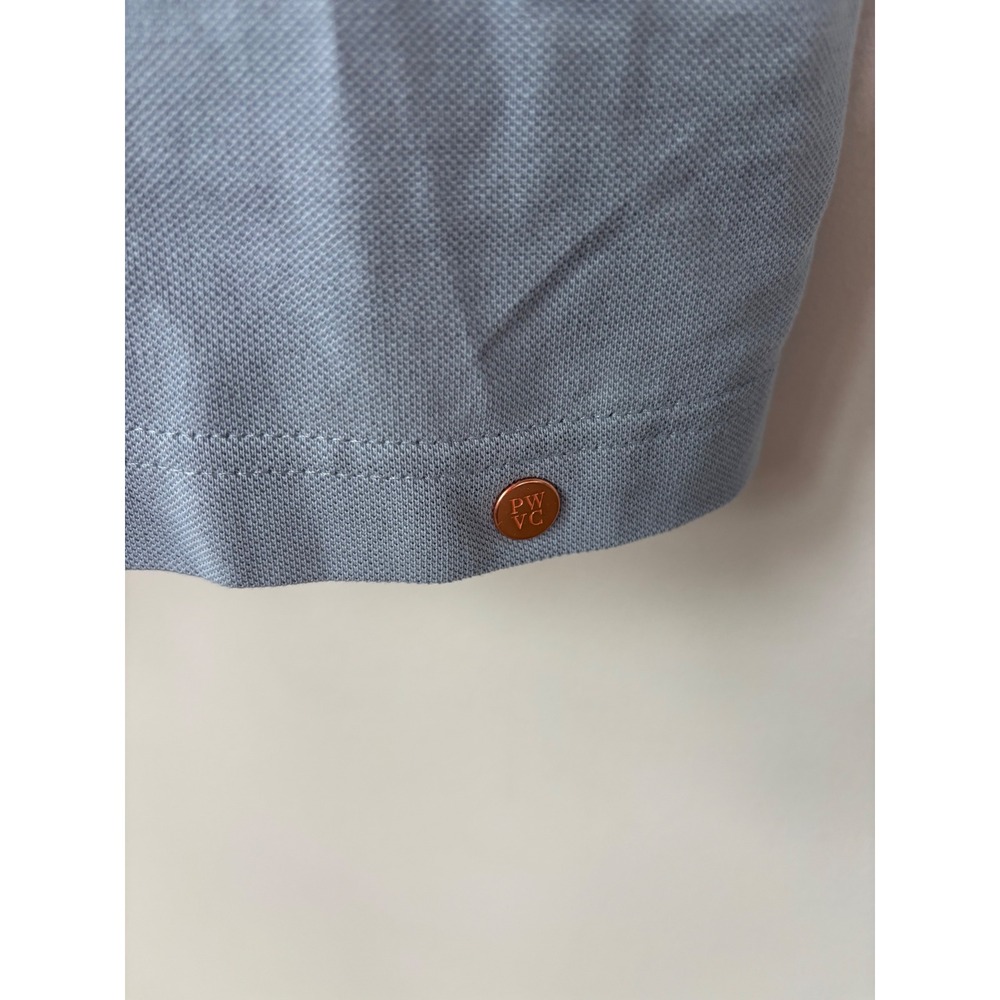 Private White V.C. Mens Light Blue Pique Cotton Polo Shirt Made in England Sz 4 - Picture 4 of 11